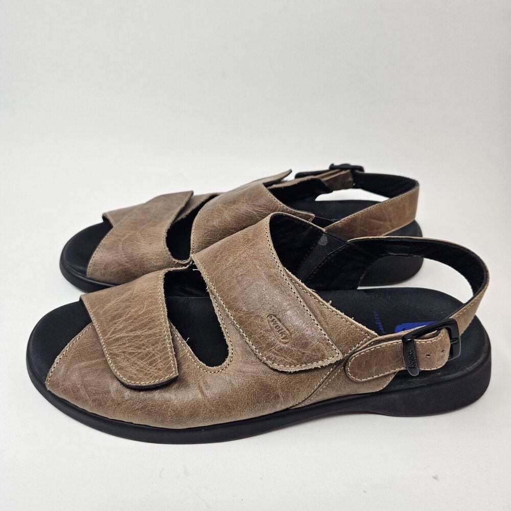 Wolky Adjustable Sandals Womens Sz 43 10-10.5 Brown Leather Slingback